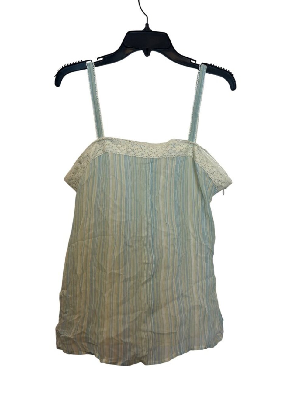 vintage Tommy Bahama Womens Striped Silk Camisole Top With Lace Trim Size S